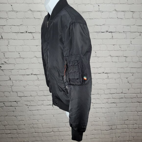 August Mcgregor Black Nylon Full Zip Inner Pocket Bomber Jacket Size Small S - Picture 14 of 16